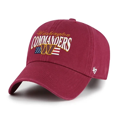 Men's '47 Burgundy Washington Commanders American Flag Clean Up Adjustable Hat