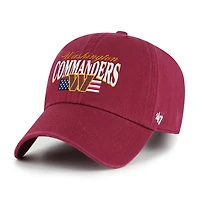 Men's '47 Burgundy Washington Commanders American Flag Clean Up Adjustable Hat