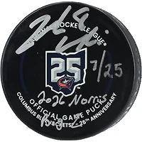 Zach Werenski Columbus Blue Jackets Autographed 25th Anniversary Official Game Puck with Multiple Inscriptions - Limited Edition of 25