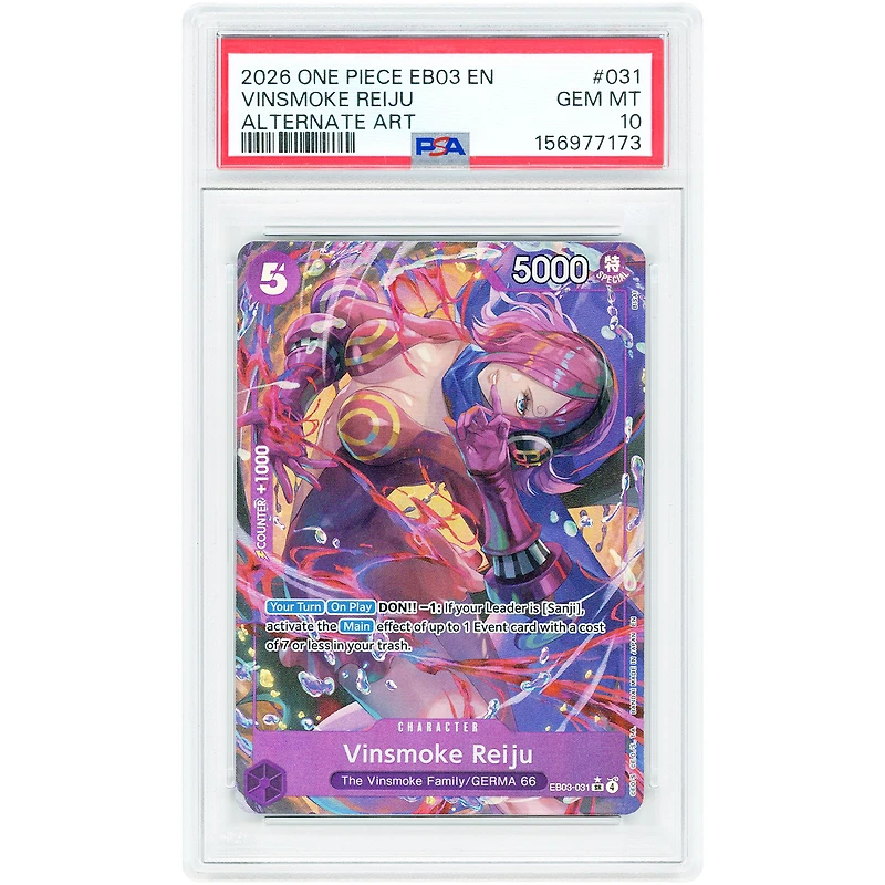 Vinsmoke Reiju 2026 One Piece Heroines Edition Alternate Art #031 PSA Authenticated 10 Card