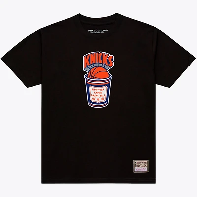 Men's Mitchell & Ness Black New York Knicks Coffee Cup T-Shirt