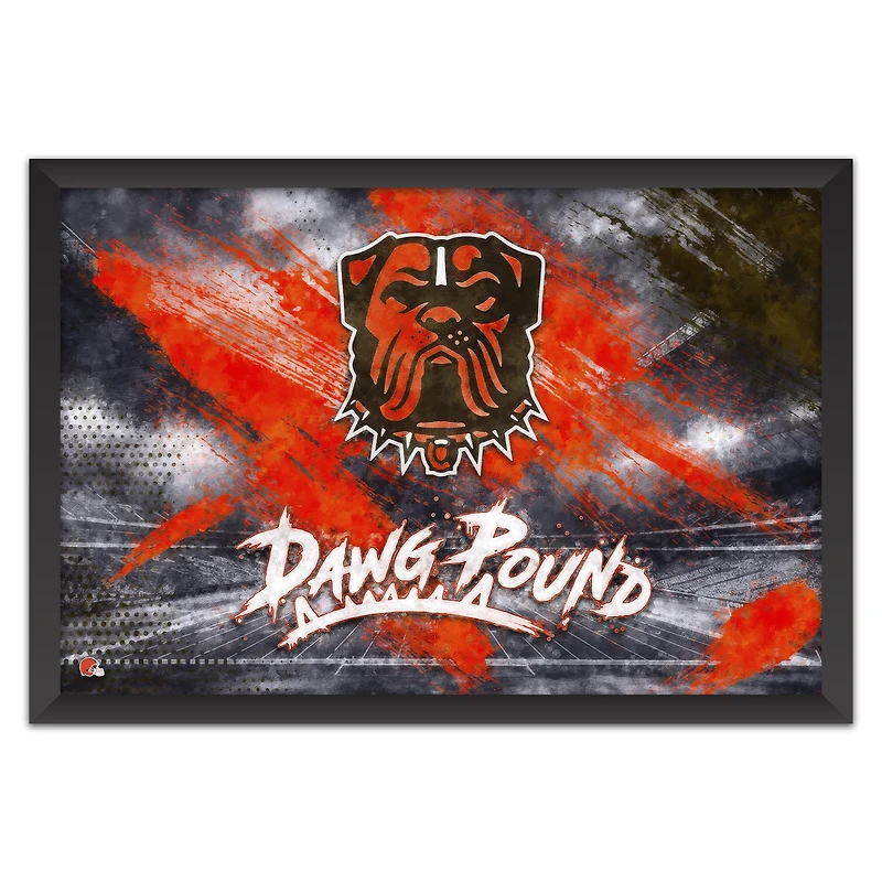 Cleveland Browns 27" x 39" Brush Stroke Logo Framed Art Print