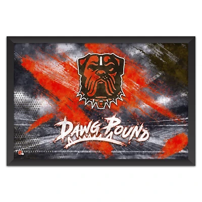 Cleveland Browns 27" x 39" Brush Stroke Logo Framed Art Print