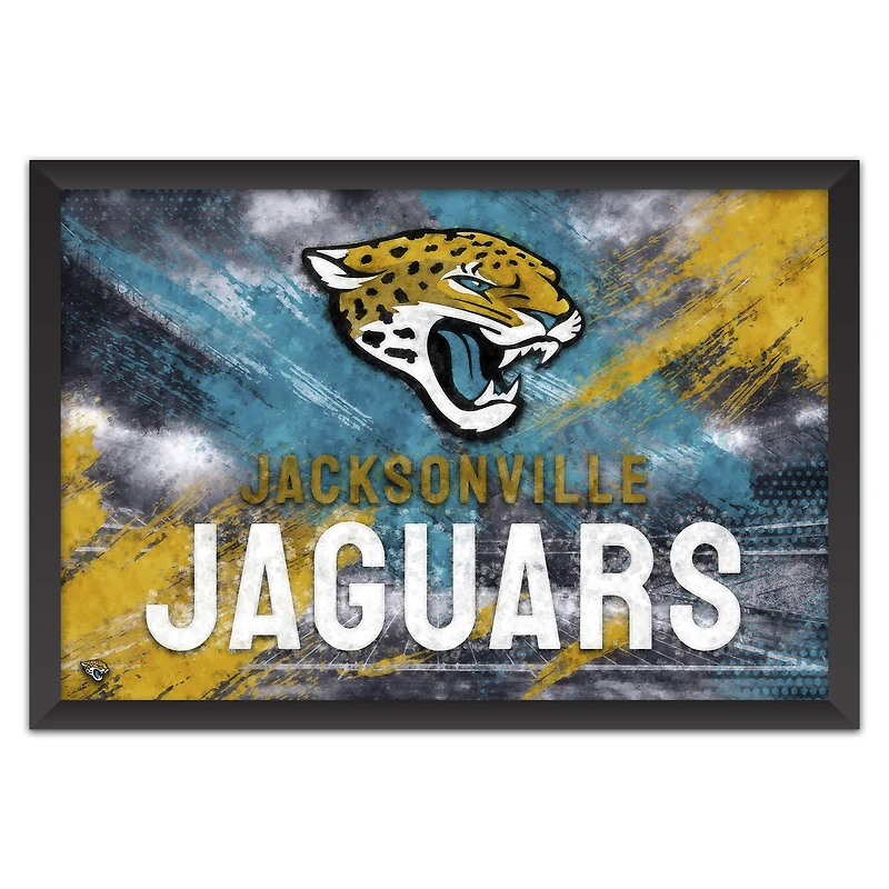 Jacksonville Jaguars 27" x 39" Brush Stroke Logo Framed Art Print