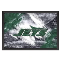 New York Jets 27" x 39" Brush Stroke Logo Framed Art Print