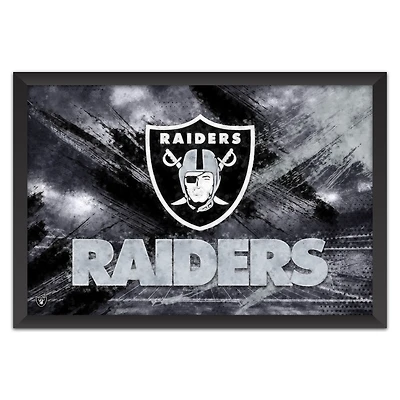 Las Vegas Raiders 27" x 39" Brush Stroke Logo Framed Art Print