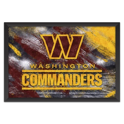 Washington Commanders 14" x 20" Brush Stroke Logo Framed Art Print