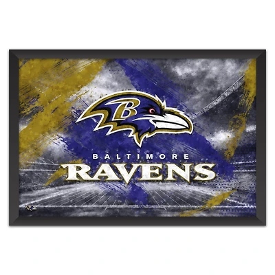 Baltimore Ravens 14" x 20" Brush Stroke Logo Framed Art Print