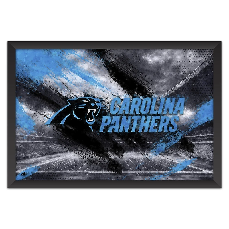 Carolina Panthers 14" x 20" Brush Stroke Logo Framed Art Print