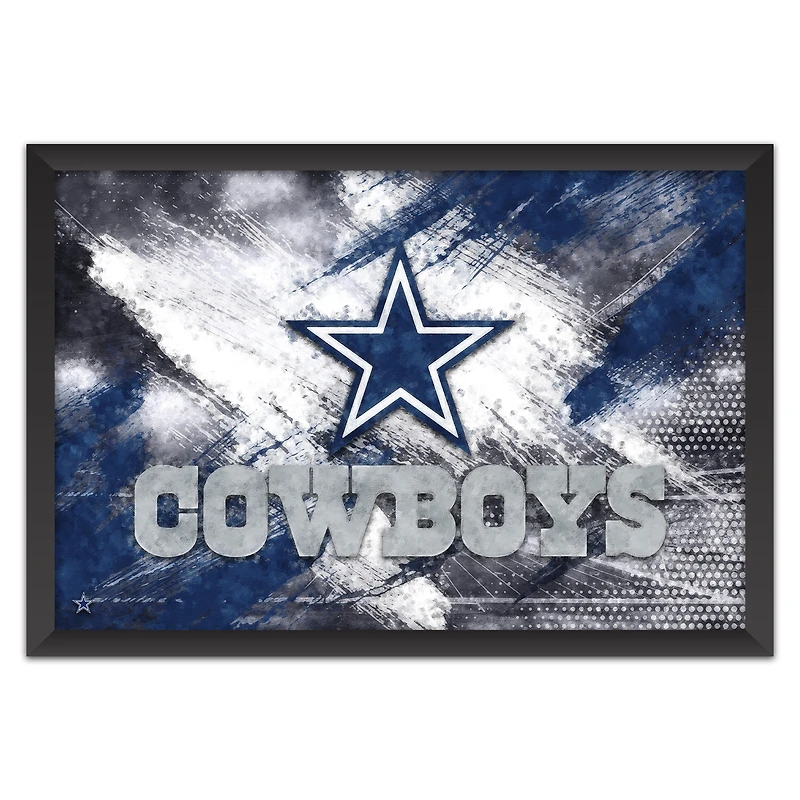 Dallas Cowboys 14" x 20" Brush Stroke Logo Framed Art Print
