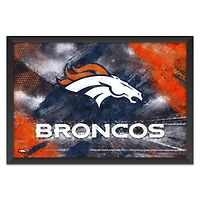 Denver Broncos 14" x 20" Brush Stroke Logo Framed Art Print