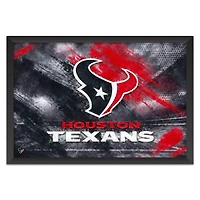 Houston Texans 14" x 20" Brush Stroke Logo Framed Art Print