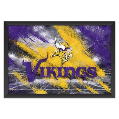 Minnesota Vikings 14" x 20" Brush Stroke Logo Framed Art Print