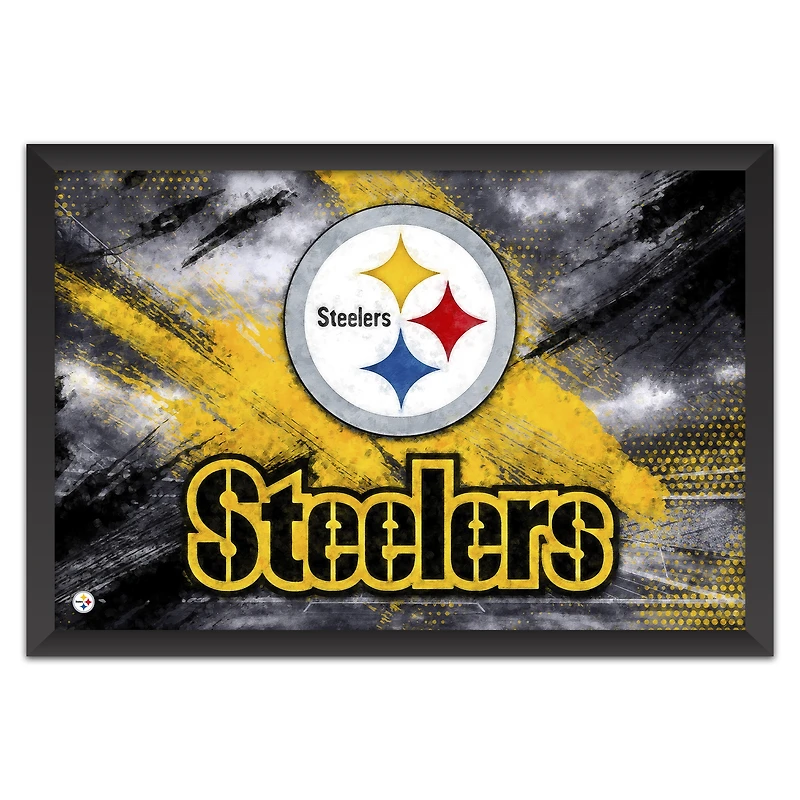 Pittsburgh Steelers 14" x 20" Brush Stroke Logo Framed Art Print