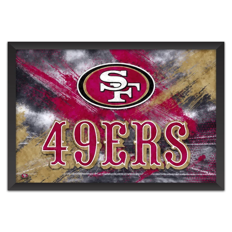 San Francisco 49ers 14" x 20" Brush Stroke Logo Framed Art Print