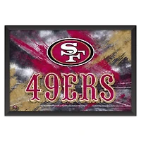 San Francisco 49ers 14" x 20" Brush Stroke Logo Framed Art Print