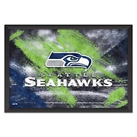 Seattle Seahawks 14" x 20" Brush Stroke Logo Framed Art Print