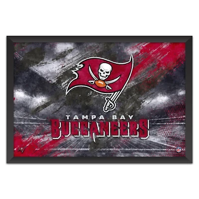 Tampa Bay Buccaneers 14" x 20" Brush Stroke Logo Framed Art Print