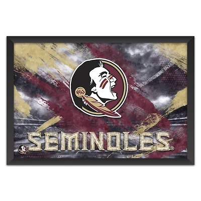 Florida State Seminoles 27" x 39" Brush Stroke Logo Framed Art Print
