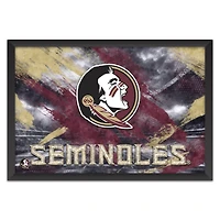 Florida State Seminoles 27" x 39" Brush Stroke Logo Framed Art Print