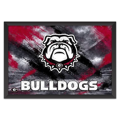 Georgia Bulldogs 27" x 39" Brush Stroke Logo Framed Art Print