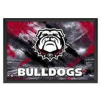 Georgia Bulldogs 27" x 39" Brush Stroke Logo Framed Art Print