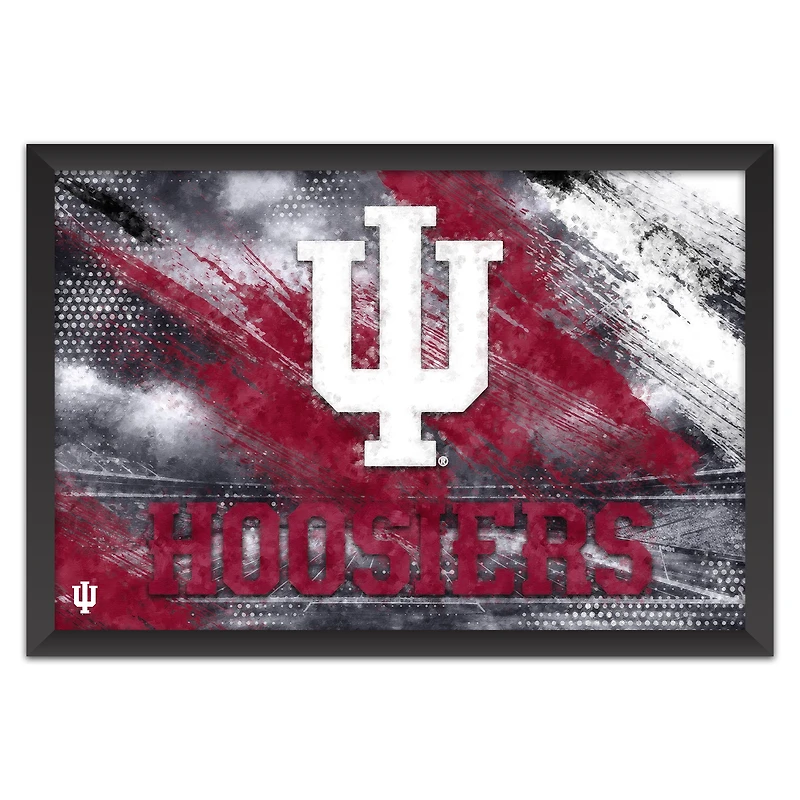 Indiana Hoosiers 27" x 39" Brush Stroke Logo Framed Art Print
