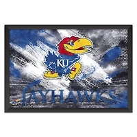 Kansas Jayhawks 27" x 39" Brush Stroke Logo Framed Art Print