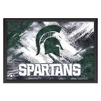 Michigan State Spartans 27" x 39" Brush Stroke Logo Framed Art Print
