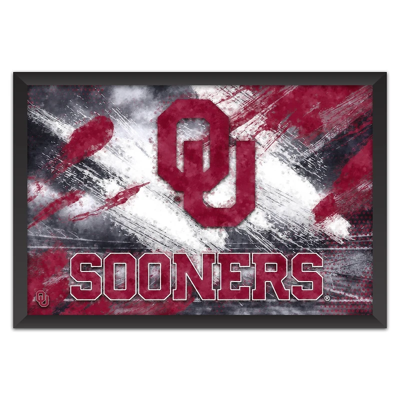 Oklahoma Sooners 27" x 39" Brush Stroke Logo Framed Art Print