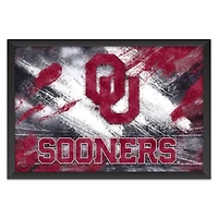 Oklahoma Sooners 27" x 39" Brush Stroke Logo Framed Art Print