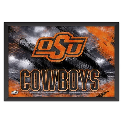 Oklahoma State Cowboys 27" x 39" Brush Stroke Logo Framed Art Print