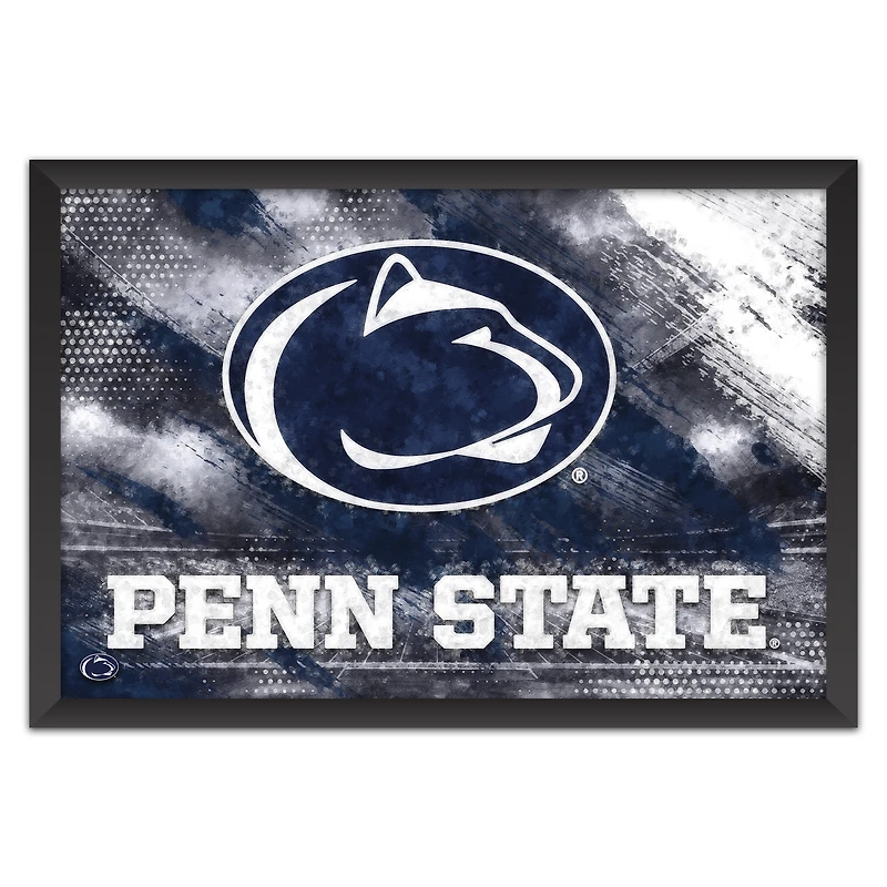 Penn State Nittany Lions 27" x 39" Brush Stroke Logo Framed Art Print
