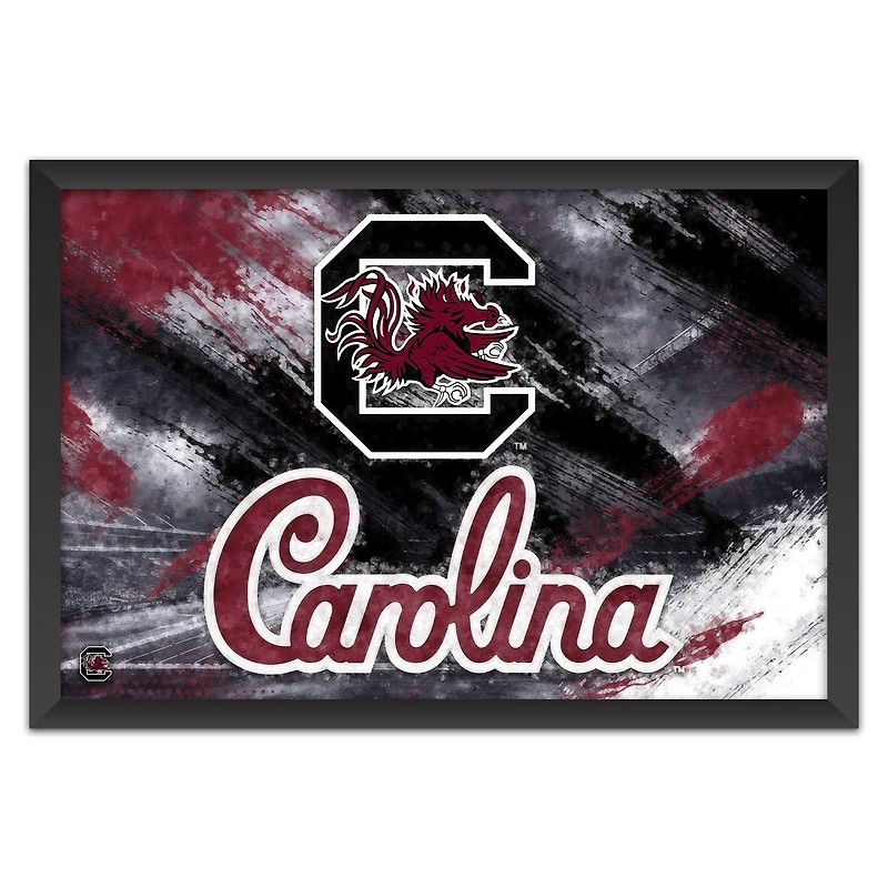 South Carolina Gamecocks 14" x 20" Brush Stroke Logo Framed Art Print