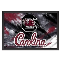 South Carolina Gamecocks 14" x 20" Brush Stroke Logo Framed Art Print