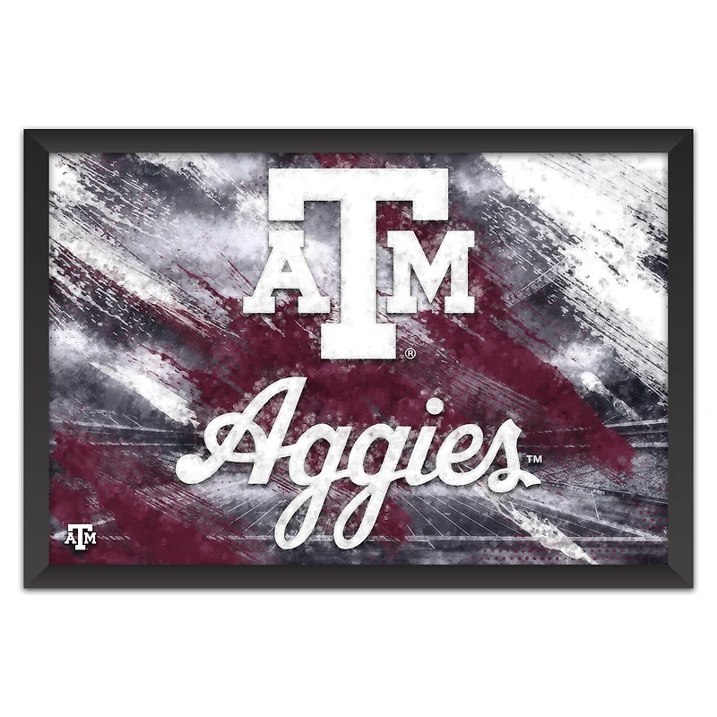 Texas A&M Aggies 14" x 20" Brush Stroke Logo Framed Art Print