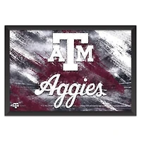 Texas A&M Aggies 14" x 20" Brush Stroke Logo Framed Art Print