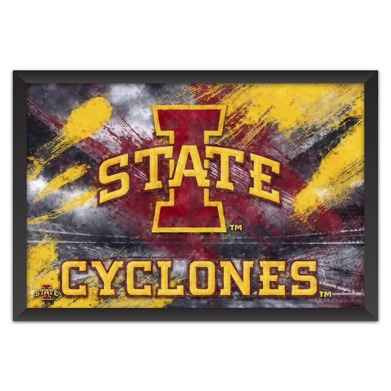 Iowa State Cyclones 14" x 20" Brush Stroke Logo Framed Art Print