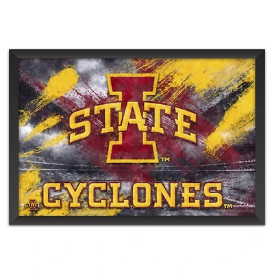 Iowa State Cyclones 14" x 20" Brush Stroke Logo Framed Art Print