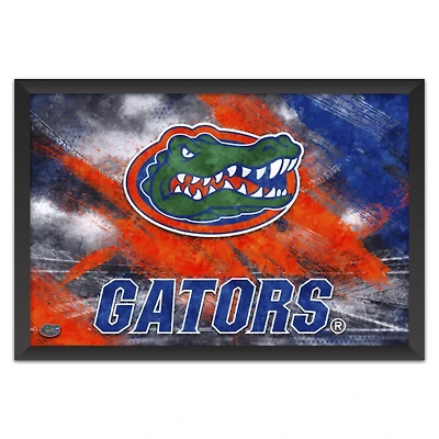 Florida Gators 14" x 20" Brush Stroke Logo Framed Art Print