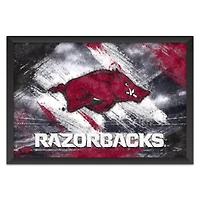 Arkansas Razorbacks 14" x 20" Brush Stroke Logo Framed Art Print