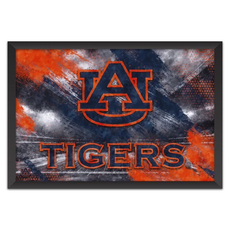 Auburn Tigers 14" x 20" Brush Stroke Logo Framed Art Print