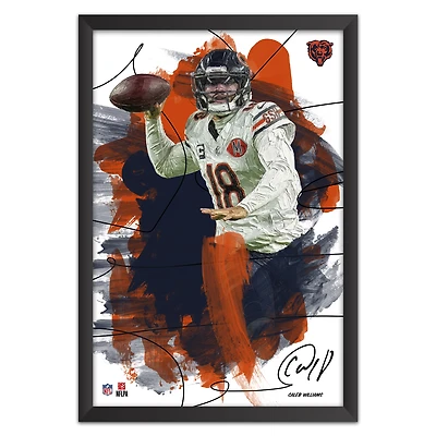 Caleb Williams Chicago Bears 27" x 39" Brush Stroke Player Framed Art Print