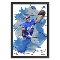 Sam LaPorta Detroit Lions 27" x 39" Brush Stroke Player Framed Art Print