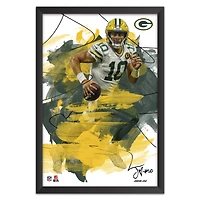 Jordan Love Green Bay Packers 27" x 39" Brush Stroke Player Framed Art Print