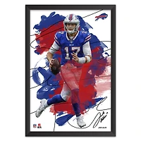 Josh Allen Buffalo Bills 14" x 20" Brush Stroke Player Framed Art Print