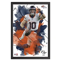 Bo Nix Denver Broncos 14" x 20" Brush Stroke Player Framed Art Print