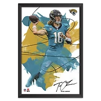 Trevor Lawrence Jacksonville Jaguars 14" x 20" Brush Stroke Player Framed Art Print