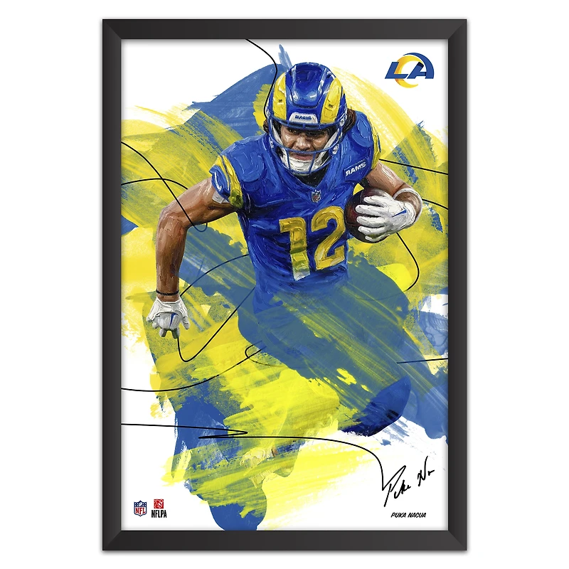 Puka Nacua Los Angeles Rams 14" x 20" Brush Stroke Player Framed Art Print