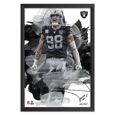 Maxx Crosby Las Vegas Raiders 14" x 20" Brush Stroke Player Framed Art Print